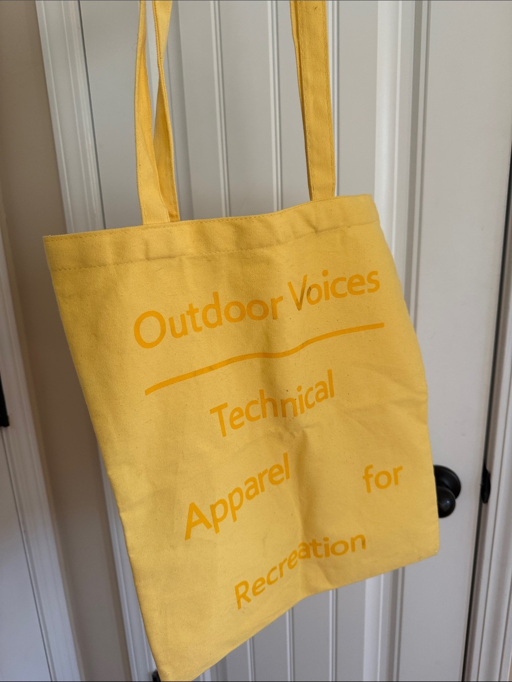 Outdoor Voices Yellow Canvas Tote with Logo Print